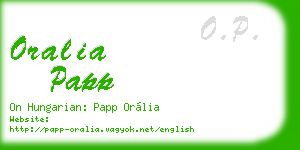 oralia papp business card
